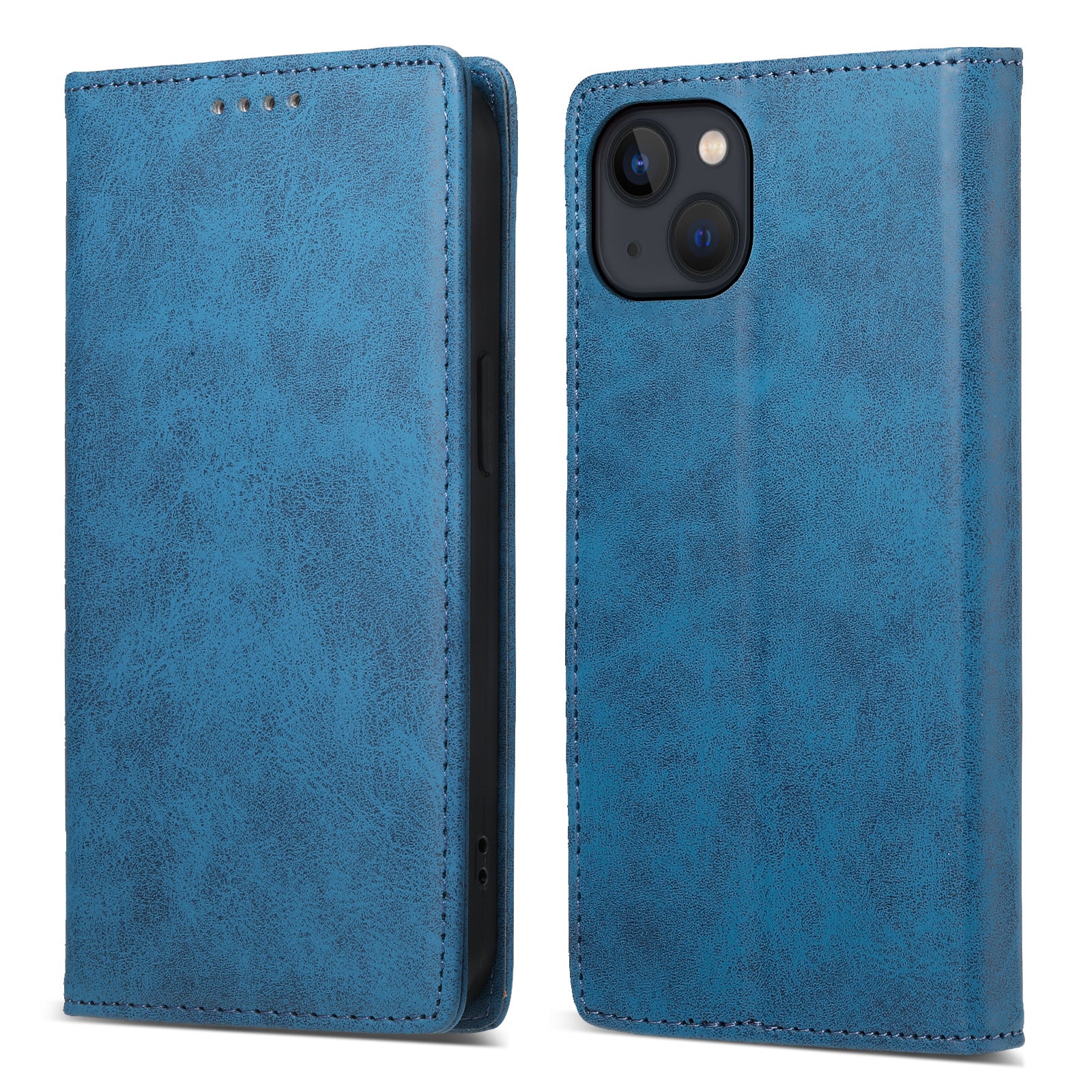 DF-05 RFID Blocking Wallet Case for iPhone 13 PU Leather Stand Flip Business Phone Cover