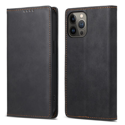 DF-05 Business Wallet Case for iPhone 13 Pro PU Leather RFID Blocking Stand Phone Cover