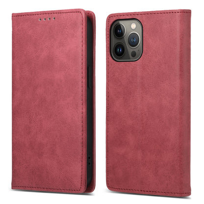 DF-05 Business Wallet Case for iPhone 13 Pro PU Leather RFID Blocking Stand Phone Cover