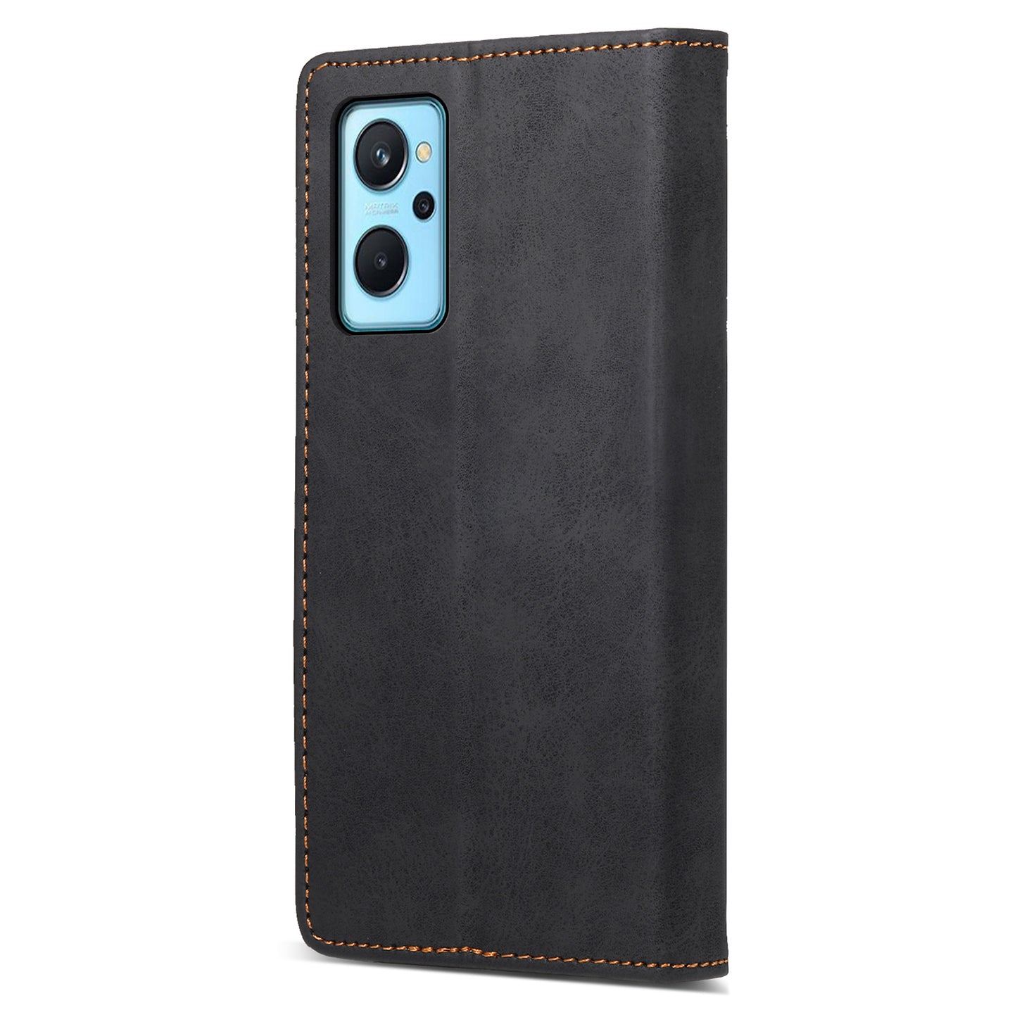 DF-05 For Realme 9i 4G / Oppo A76 / A36 Anti-Fingerprint Phone Cover RFID Blocking Wallet PU Leather Stand Case