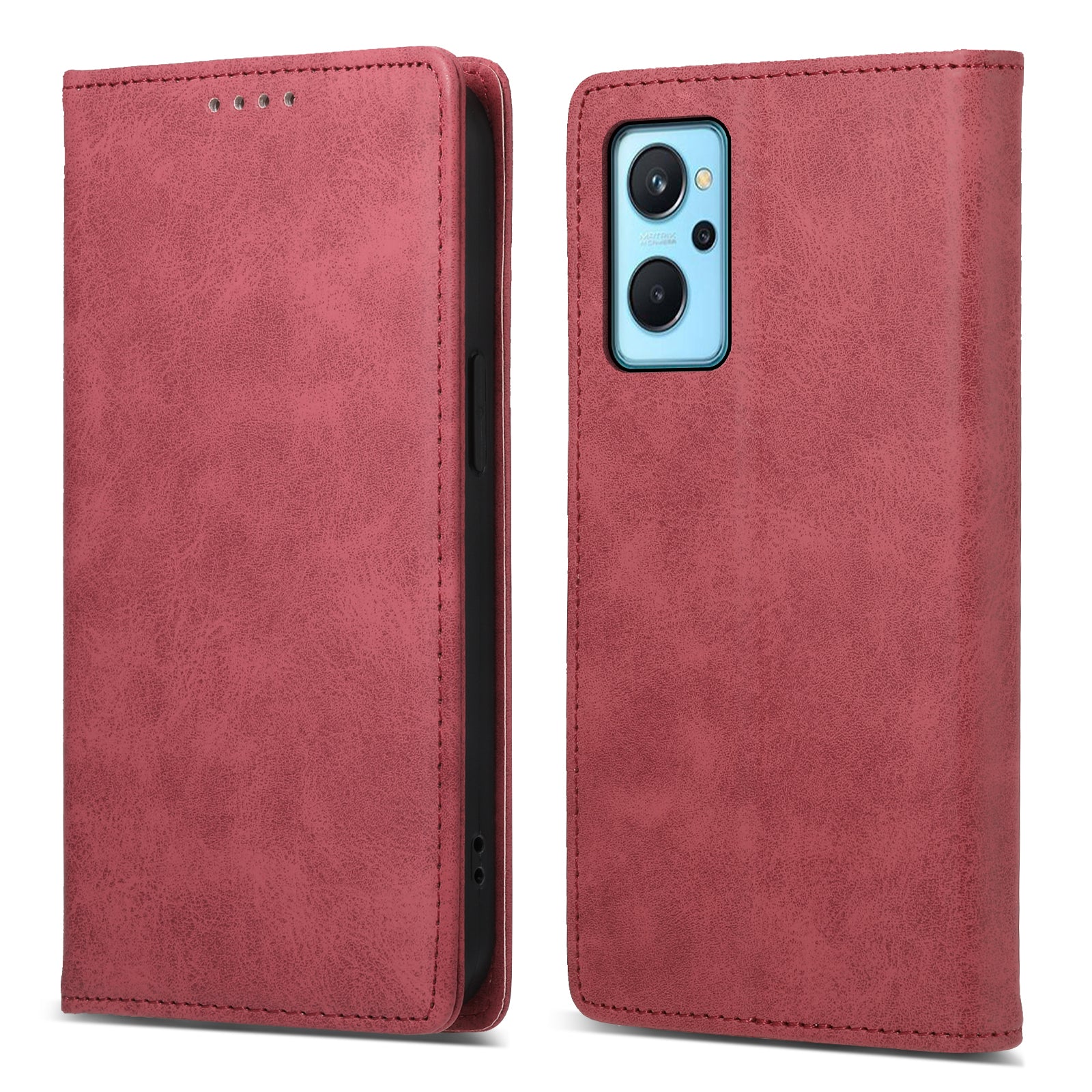 DF-05 For Realme 9i 4G / Oppo A76 / A36 Anti-Fingerprint Phone Cover RFID Blocking Wallet PU Leather Stand Case