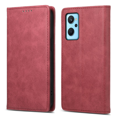 DF-05 For Realme 9i 4G / Oppo A76 / A36 Anti-Fingerprint Phone Cover RFID Blocking Wallet PU Leather Stand Case