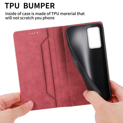 DF-05 For Realme 9i 4G / Oppo A76 / A36 Anti-Fingerprint Phone Cover RFID Blocking Wallet PU Leather Stand Case