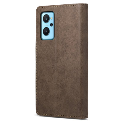 DF-05 For Realme 9i 4G / Oppo A76 / A36 Anti-Fingerprint Phone Cover RFID Blocking Wallet PU Leather Stand Case