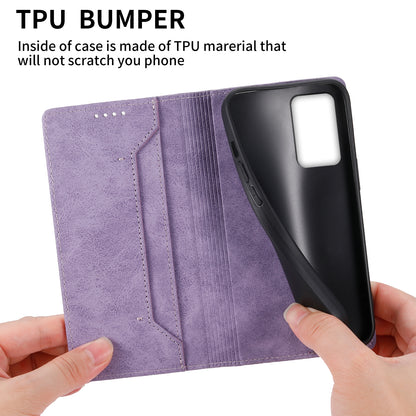 DF-05 For Realme 9i 4G / Oppo A76 / A36 Anti-Fingerprint Phone Cover RFID Blocking Wallet PU Leather Stand Case