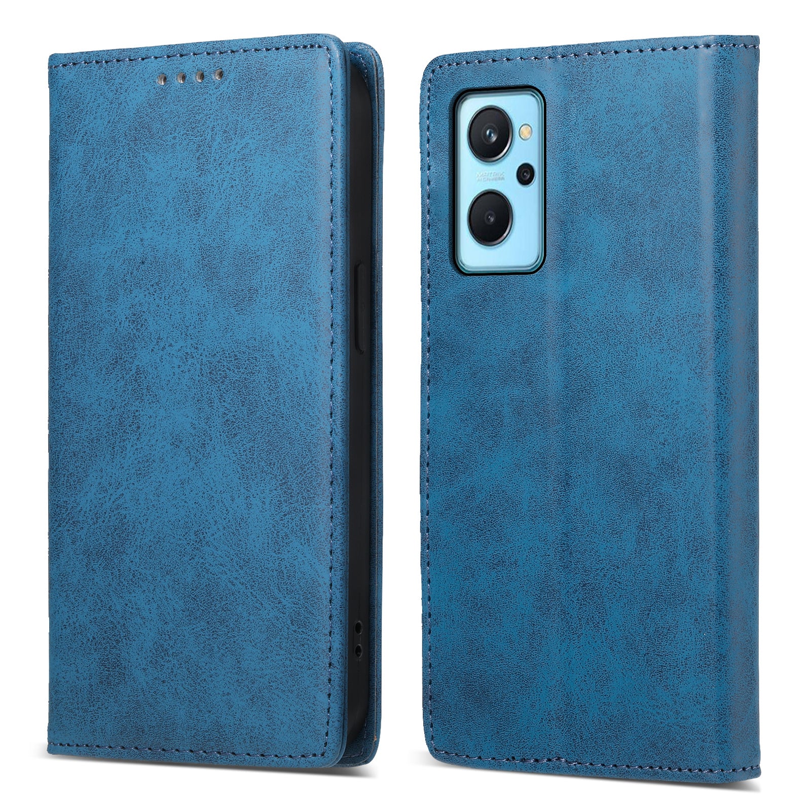 DF-05 For Realme 9i 4G / Oppo A76 / A36 Anti-Fingerprint Phone Cover RFID Blocking Wallet PU Leather Stand Case
