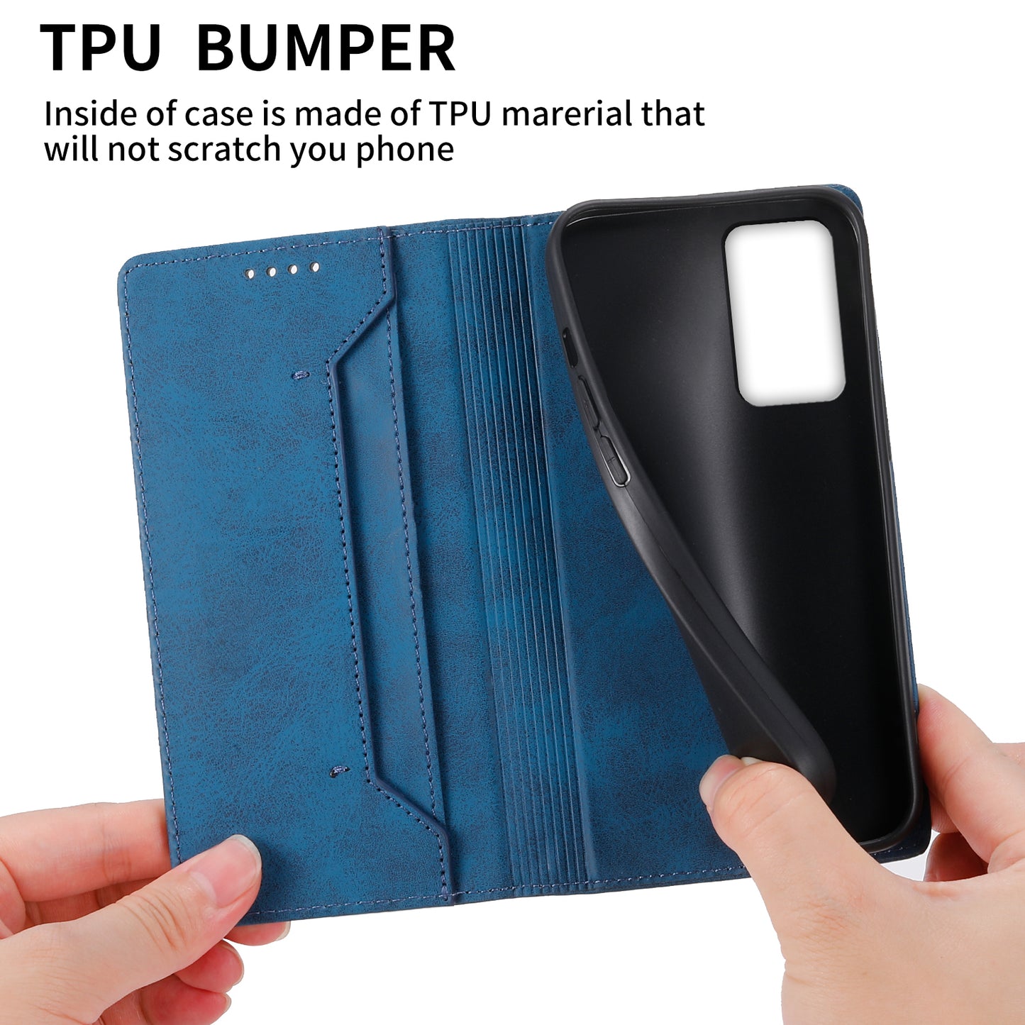 DF-05 For Realme 9i 4G / Oppo A76 / A36 Anti-Fingerprint Phone Cover RFID Blocking Wallet PU Leather Stand Case