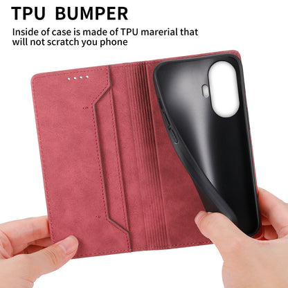 DF-05 Business Phone Case For Realme C55 , Anti-Scratch RFID Blocking Wallet PU Leather Stand Cover
