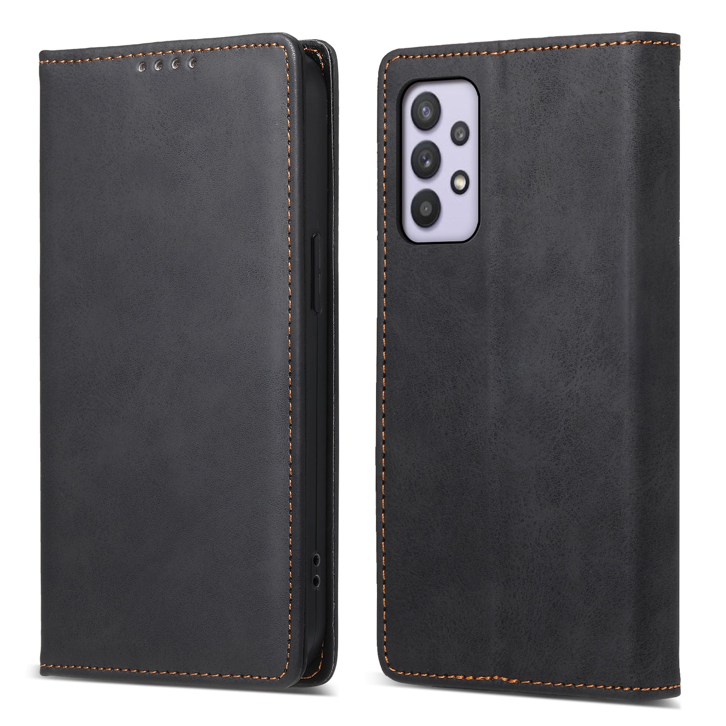DF-05 PU Leather Phone Case for Samsung Galaxy A32 5G / M32 5G Stand RFID Blocking Business Wallet Flip Cover