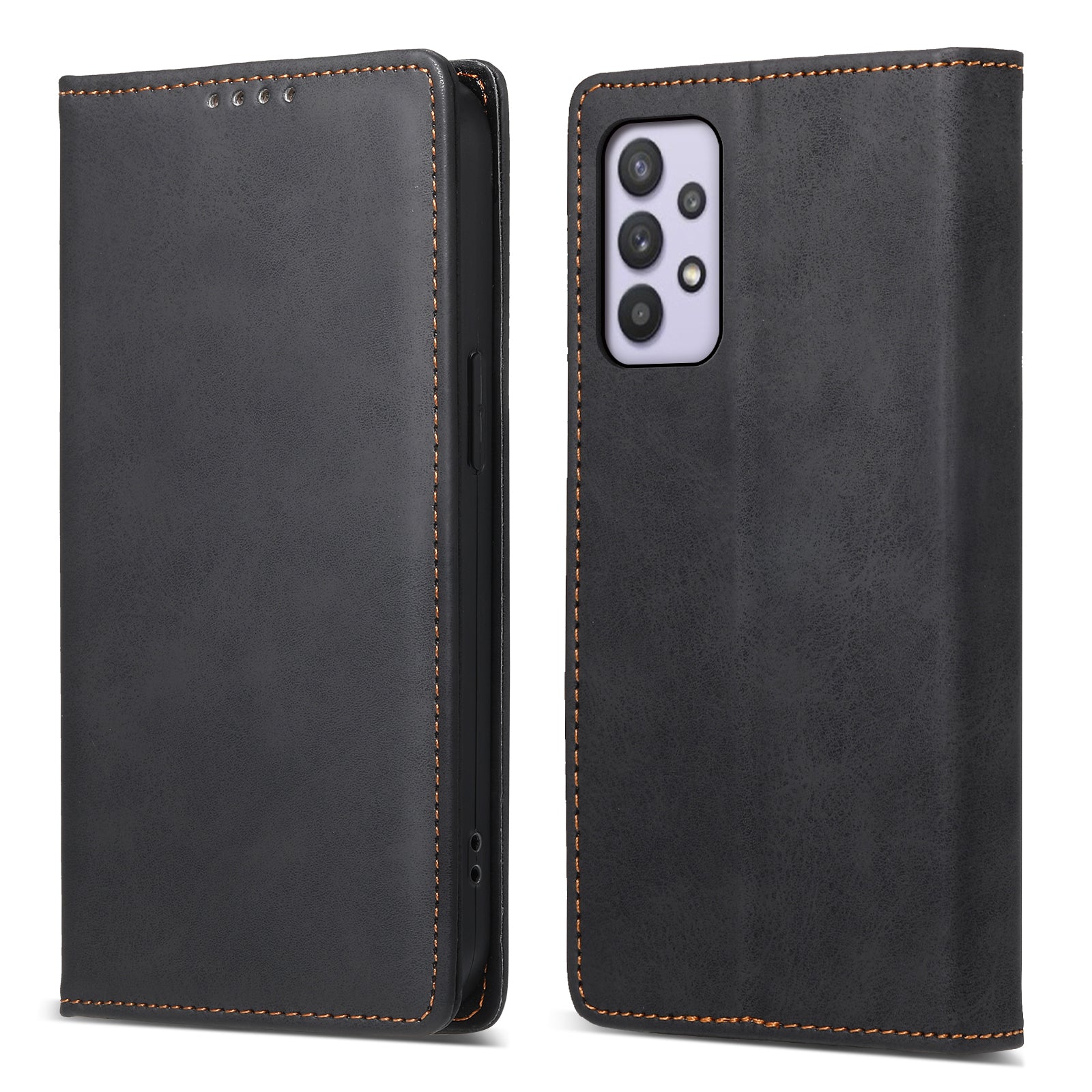 DF-05 PU Leather Phone Case for Samsung Galaxy A32 5G / M32 5G Stand RFID Blocking Business Wallet Flip Cover