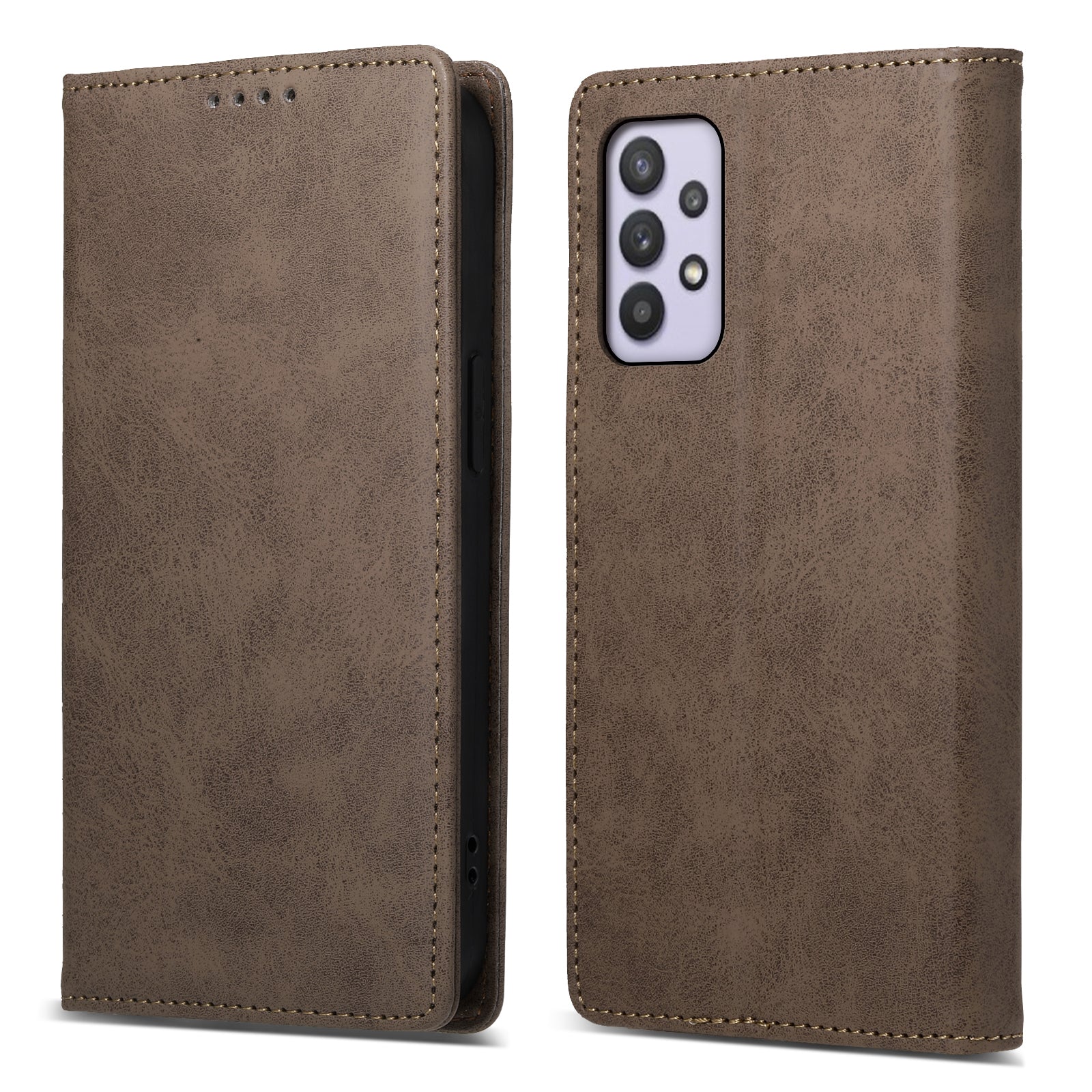 DF-05 PU Leather Phone Case for Samsung Galaxy A32 5G / M32 5G Stand RFID Blocking Business Wallet Flip Cover