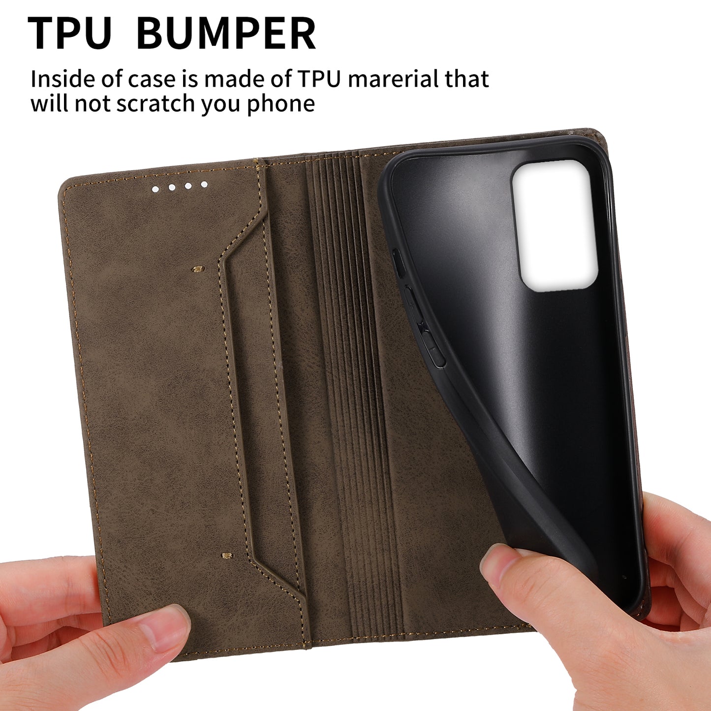 DF-05 PU Leather Phone Case for Samsung Galaxy A32 5G / M32 5G Stand RFID Blocking Business Wallet Flip Cover