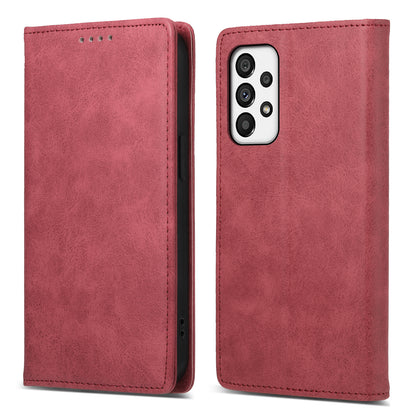 DF-05 for Samsung Galaxy A73 5G PU Leather RFID Blocking Case Wallet Stand Business Phone Cover