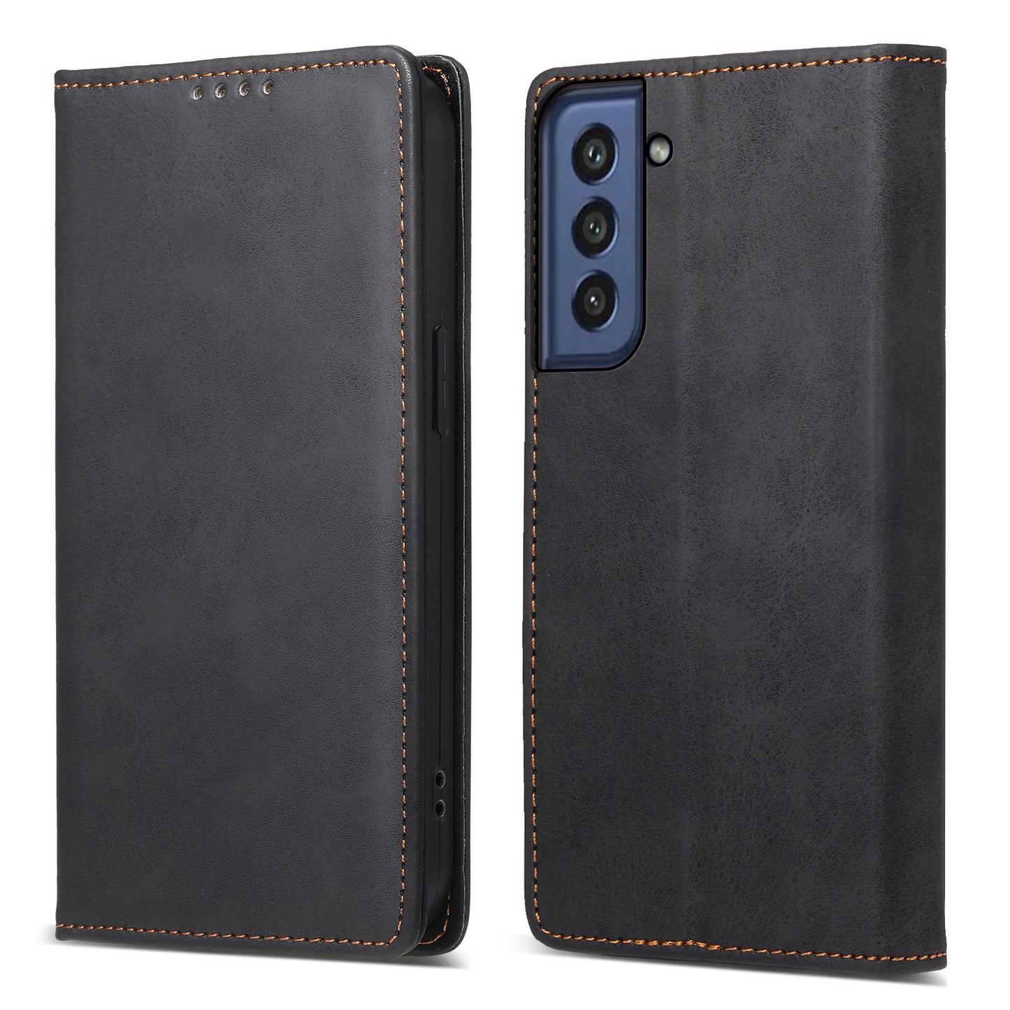 DF-05 for Samsung Galaxy S21 FE 5G PU Leather Business Case Stand RFID Blocking Wallet Phone Cover
