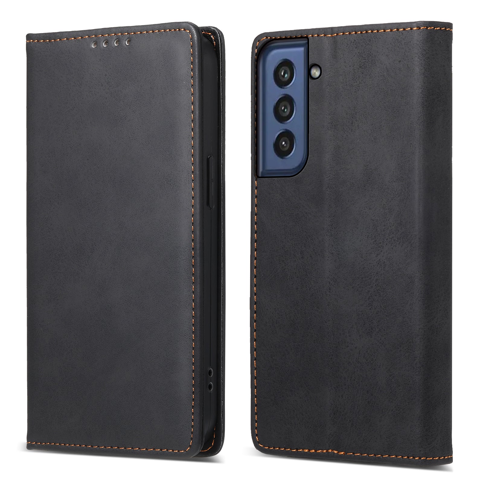 DF-05 for Samsung Galaxy S21 FE 5G PU Leather Business Case Stand RFID Blocking Wallet Phone Cover