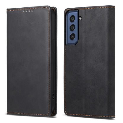 DF-05 for Samsung Galaxy S21 FE 5G PU Leather Business Case Stand RFID Blocking Wallet Phone Cover