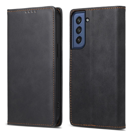 DF-05 for Samsung Galaxy S21 FE 5G PU Leather Business Case Stand RFID Blocking Wallet Phone Cover