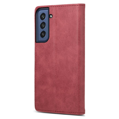 DF-05 for Samsung Galaxy S21 FE 5G PU Leather Business Case Stand RFID Blocking Wallet Phone Cover