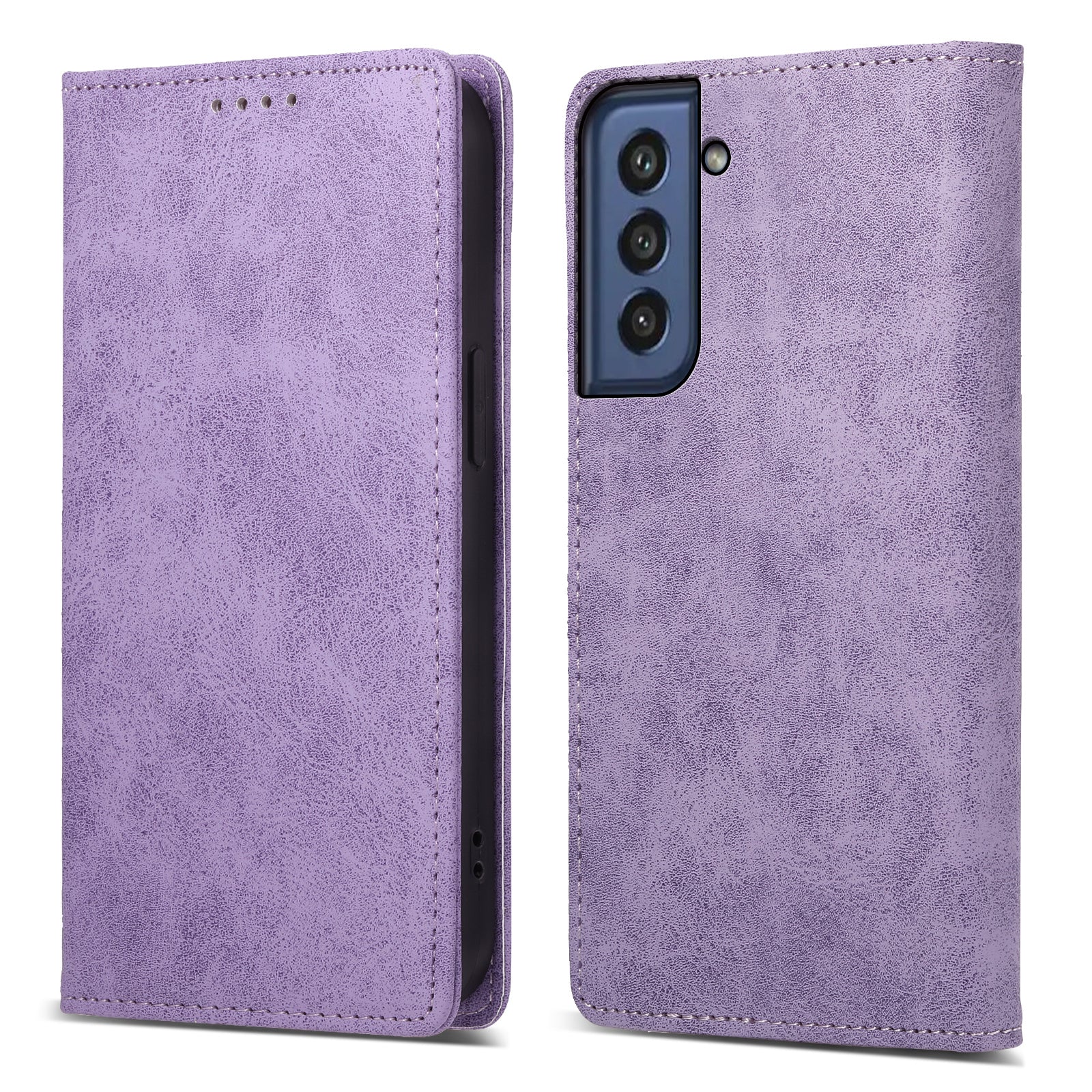 DF-05 for Samsung Galaxy S21 FE 5G PU Leather Business Case Stand RFID Blocking Wallet Phone Cover