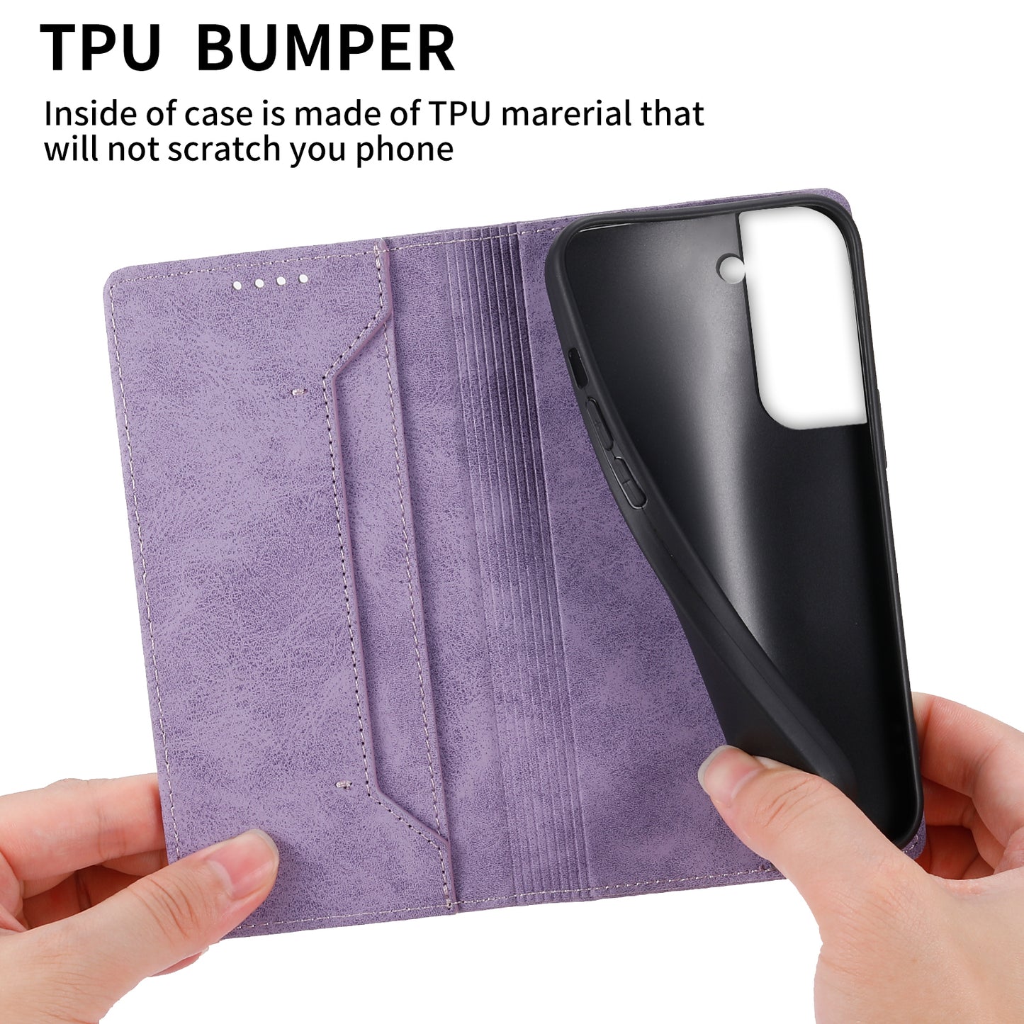 DF-05 for Samsung Galaxy S21 FE 5G PU Leather Business Case Stand RFID Blocking Wallet Phone Cover