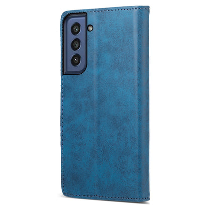 DF-05 for Samsung Galaxy S21 FE 5G PU Leather Business Case Stand RFID Blocking Wallet Phone Cover