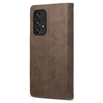 DF-05 For Samsung Galaxy A53 5G RFID Blocking PU Leather Phone Case Stand Wallet Cover