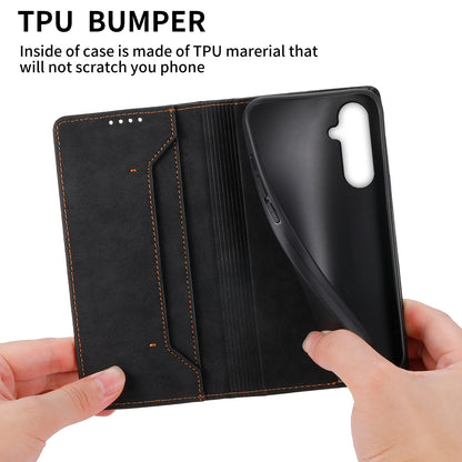 DF-05 For Samsung Galaxy A54 5G RFID Blocking Stand Phone Case Wallet Anti-drop Leather Cover