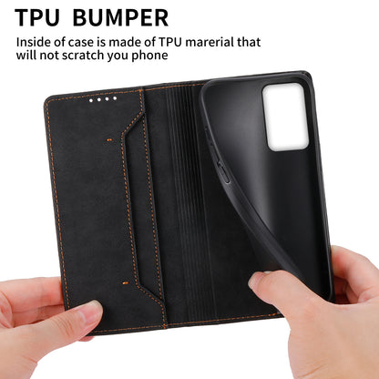 DF-05 For Samsung Galaxy A13 4G / 5G Magnetic Closure Leather Case RFID Blocking Stand Wallet Phone Cover