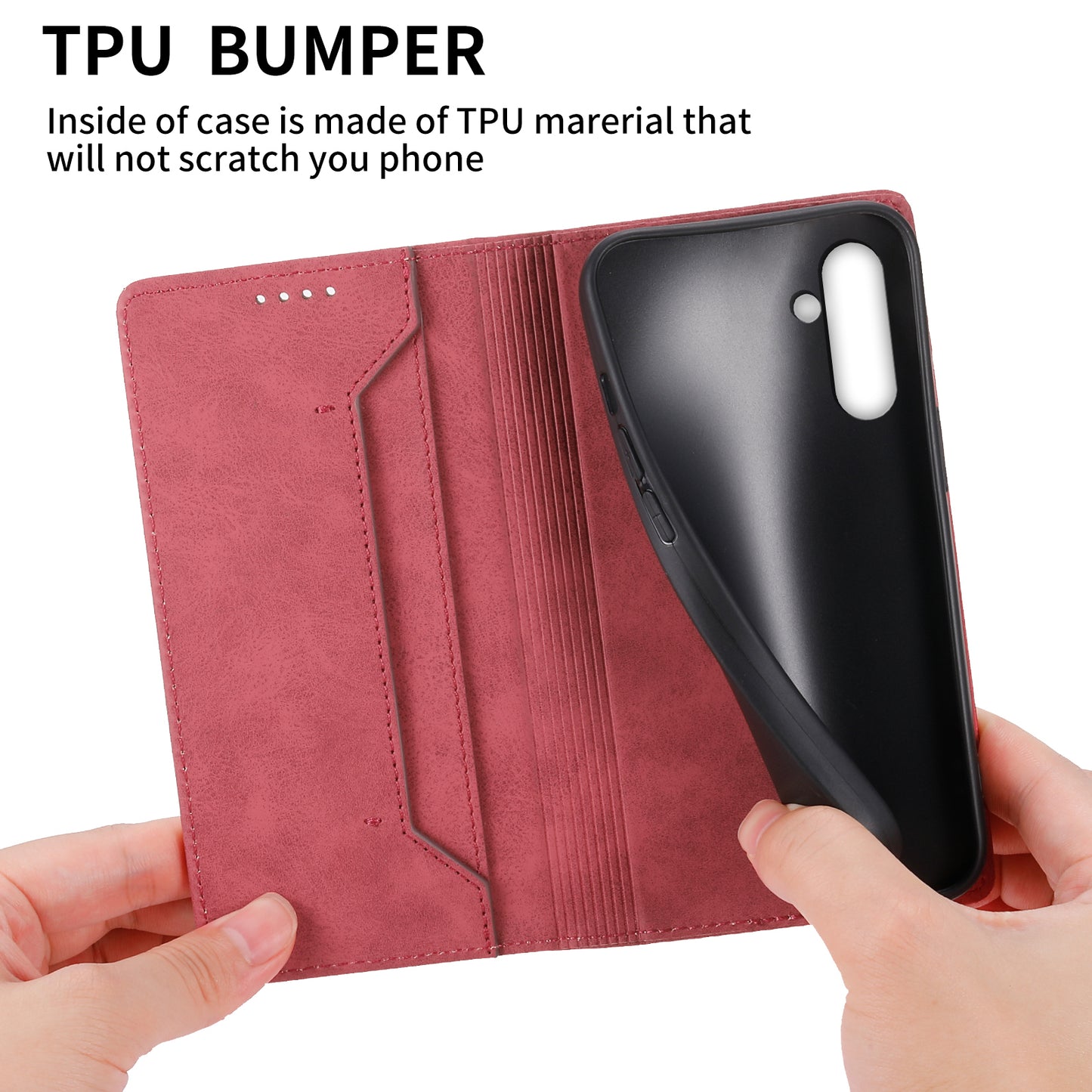DF-05 For Samsung Galaxy A14 4G / 5G PU Leather Case RFID Blocking Phone Cover with Stand Wallet