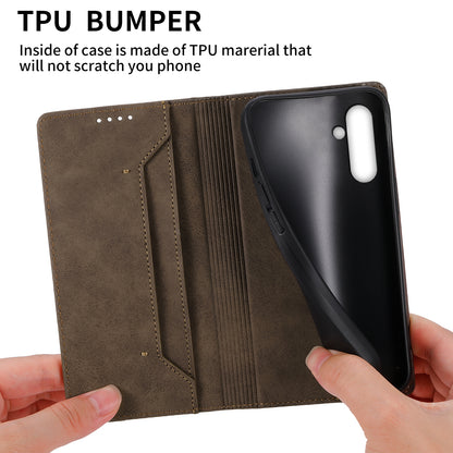 DF-05 For Samsung Galaxy A14 4G / 5G PU Leather Case RFID Blocking Phone Cover with Stand Wallet