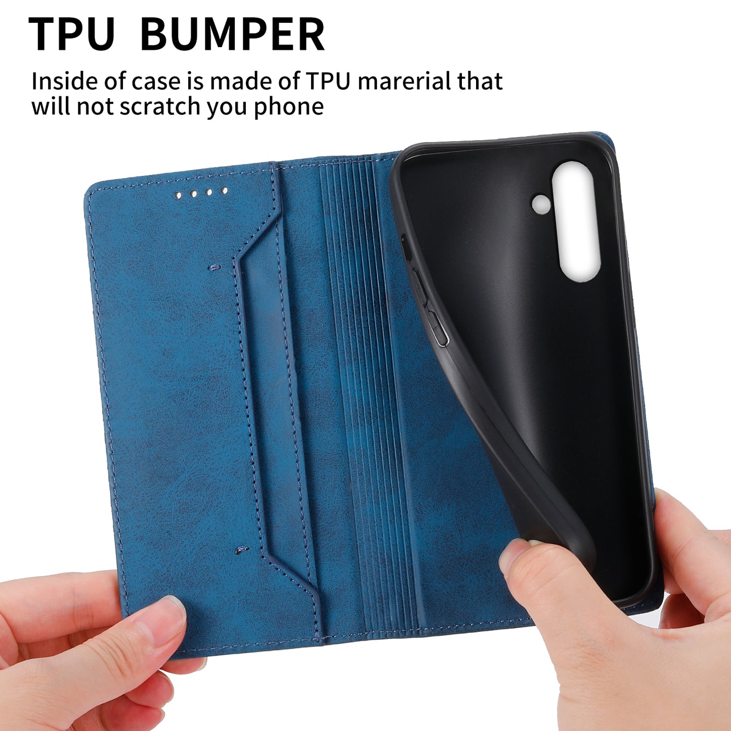 DF-05 For Samsung Galaxy A14 4G / 5G PU Leather Case RFID Blocking Phone Cover with Stand Wallet