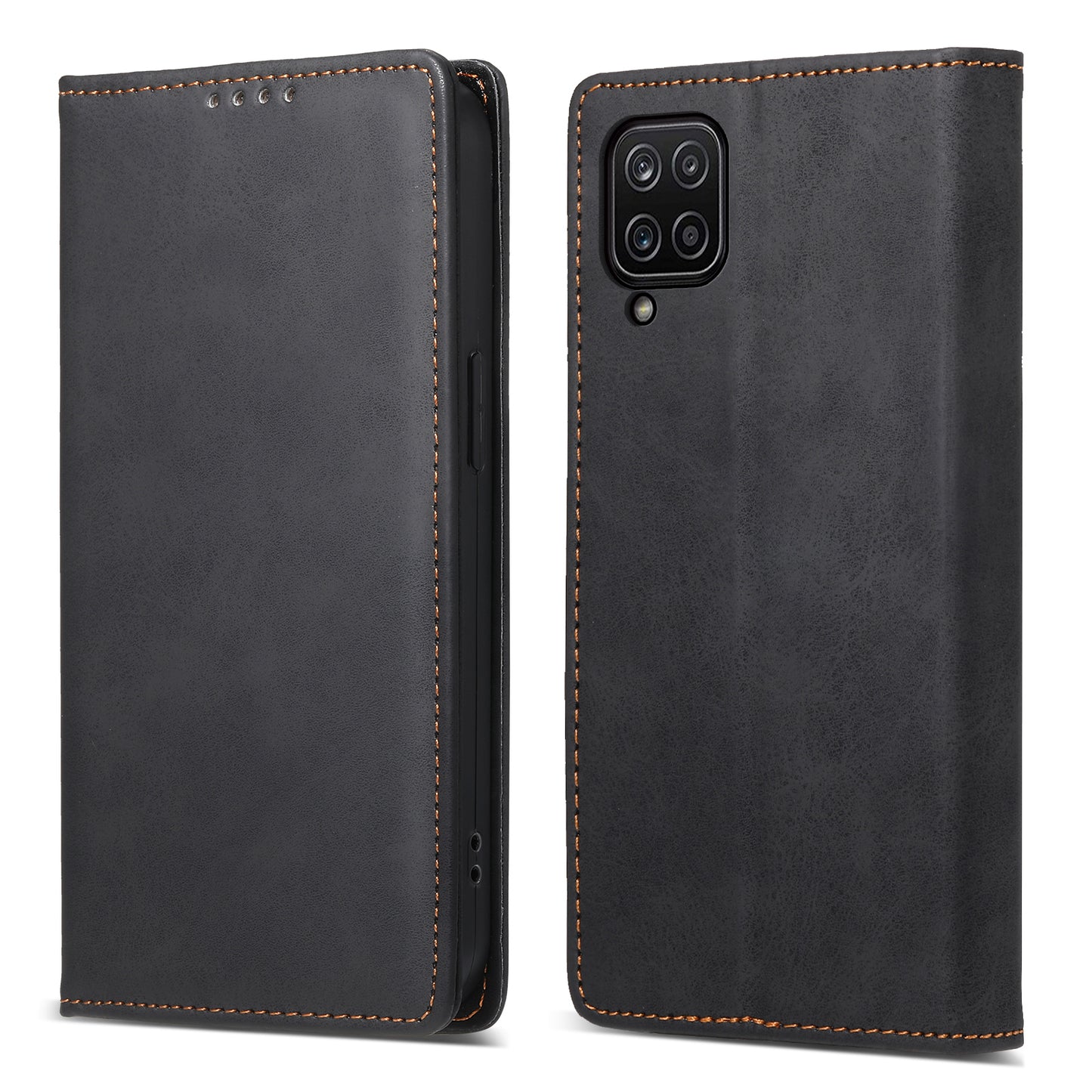 DF-05 For Samsung Galaxy A12 Stand PU Leather Phone Cover RFID Blocking Wallet Phone Case