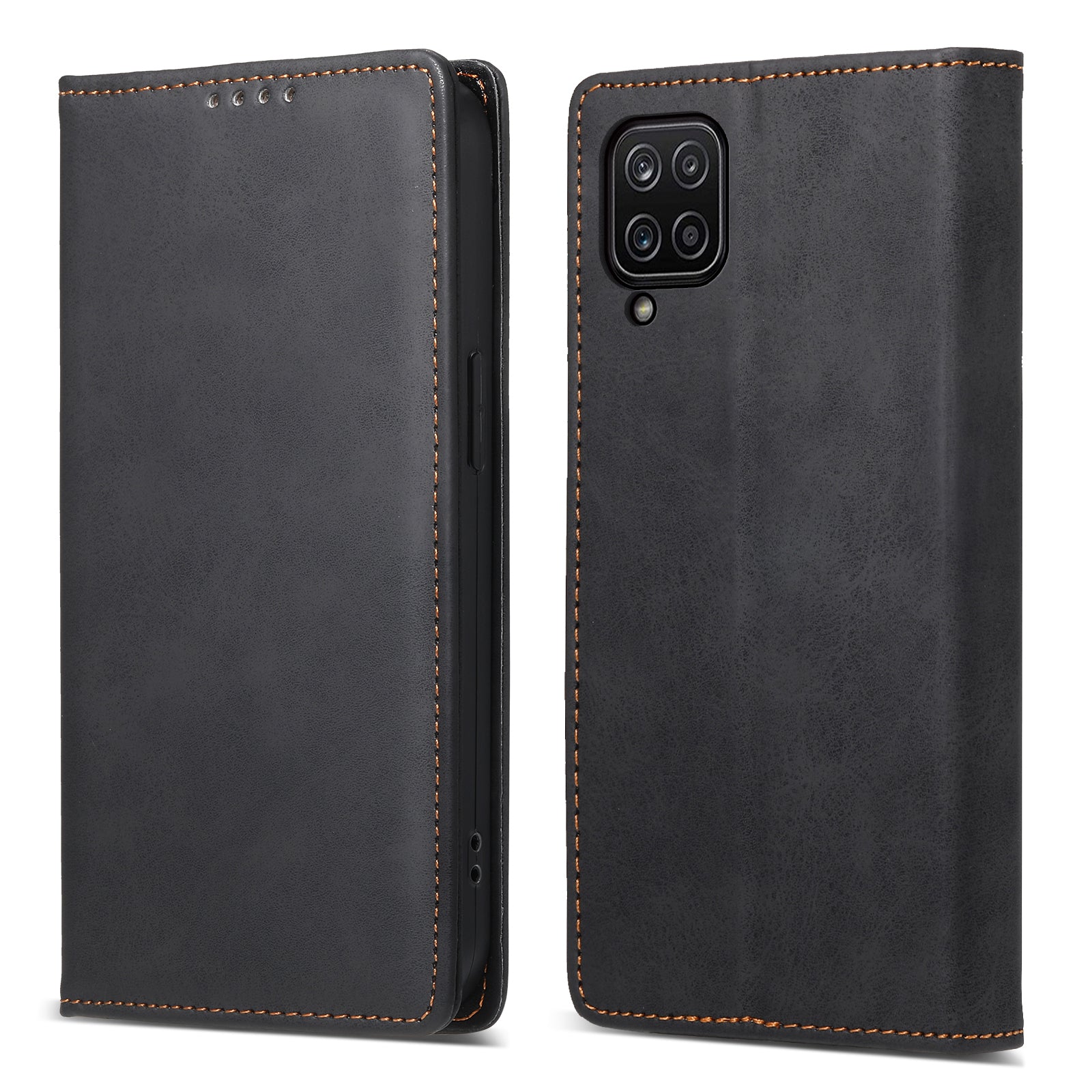 DF-05 For Samsung Galaxy A12 Stand PU Leather Phone Cover RFID Blocking Wallet Phone Case