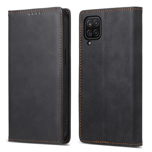 DF-05 For Samsung Galaxy A12 Stand PU Leather Phone Cover RFID Blocking Wallet Phone Case