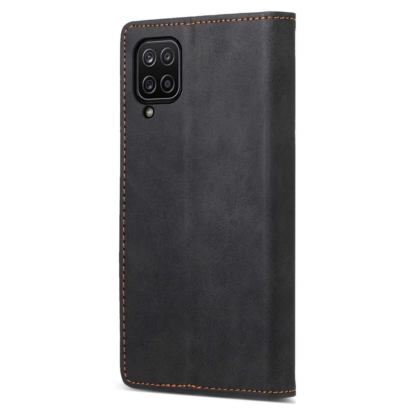 DF-05 For Samsung Galaxy A12 Stand PU Leather Phone Cover RFID Blocking Wallet Phone Case