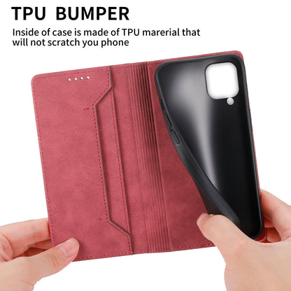 DF-05 For Samsung Galaxy A12 Stand PU Leather Phone Cover RFID Blocking Wallet Phone Case