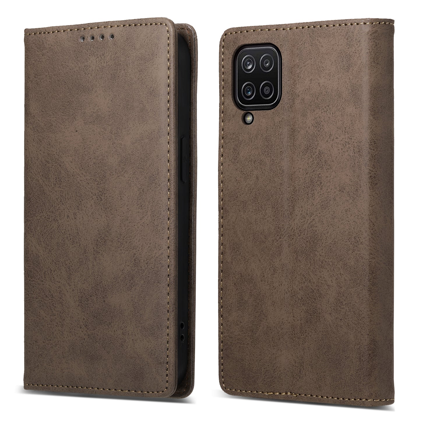 DF-05 For Samsung Galaxy A12 Stand PU Leather Phone Cover RFID Blocking Wallet Phone Case