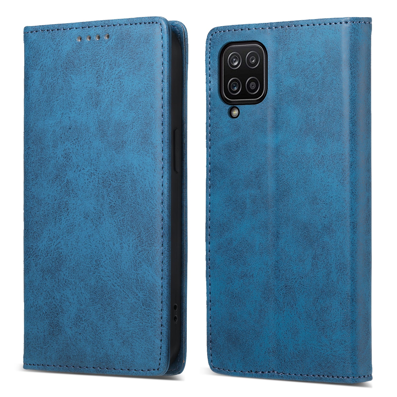 DF-05 For Samsung Galaxy A12 Stand PU Leather Phone Cover RFID Blocking Wallet Phone Case