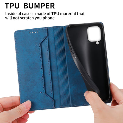 DF-05 For Samsung Galaxy A12 Stand PU Leather Phone Cover RFID Blocking Wallet Phone Case