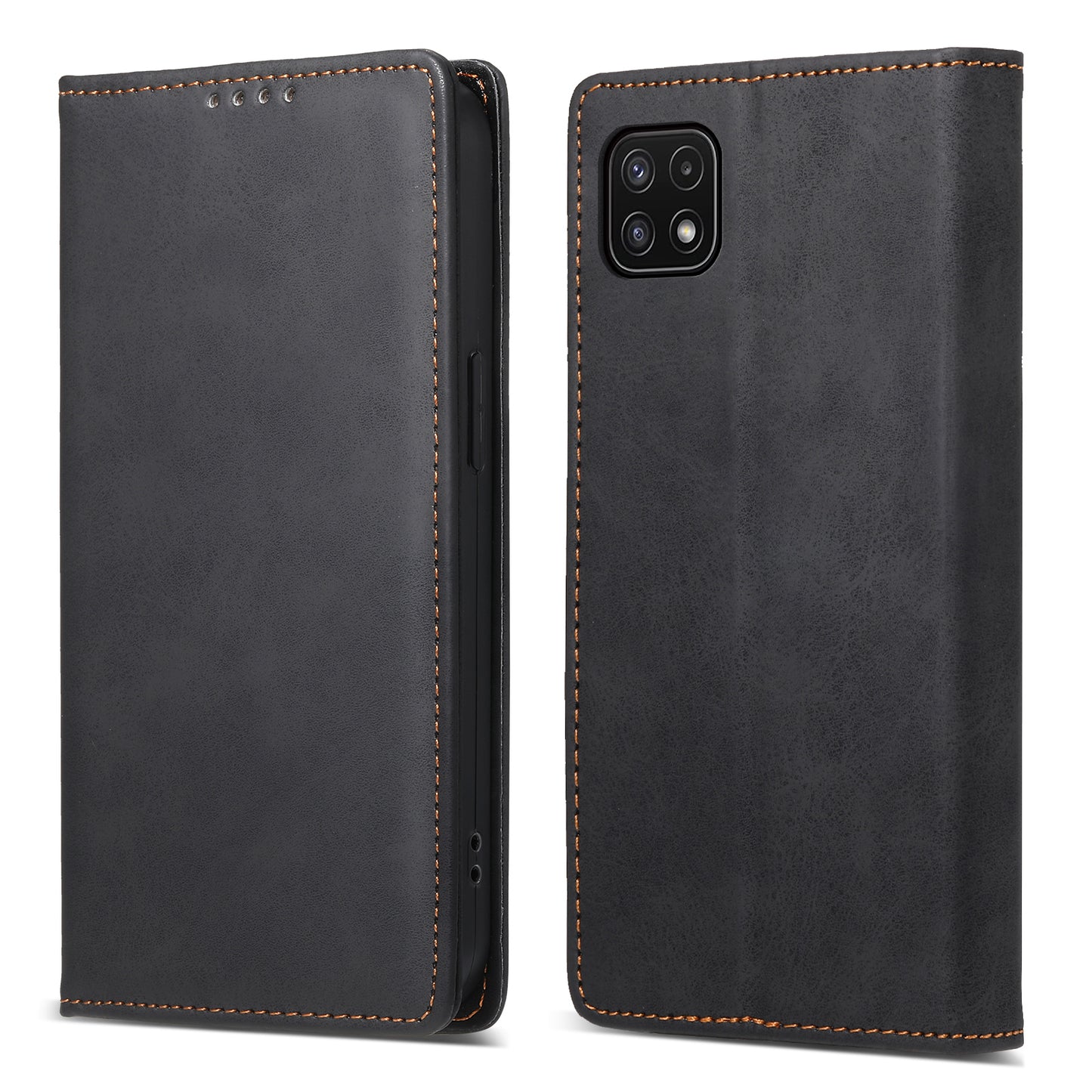 DF-05 For Samsung Galaxy A22 5G (EU Version) RFID Blocking Phone Case Leather Wallet Stand Anti-drop Cover