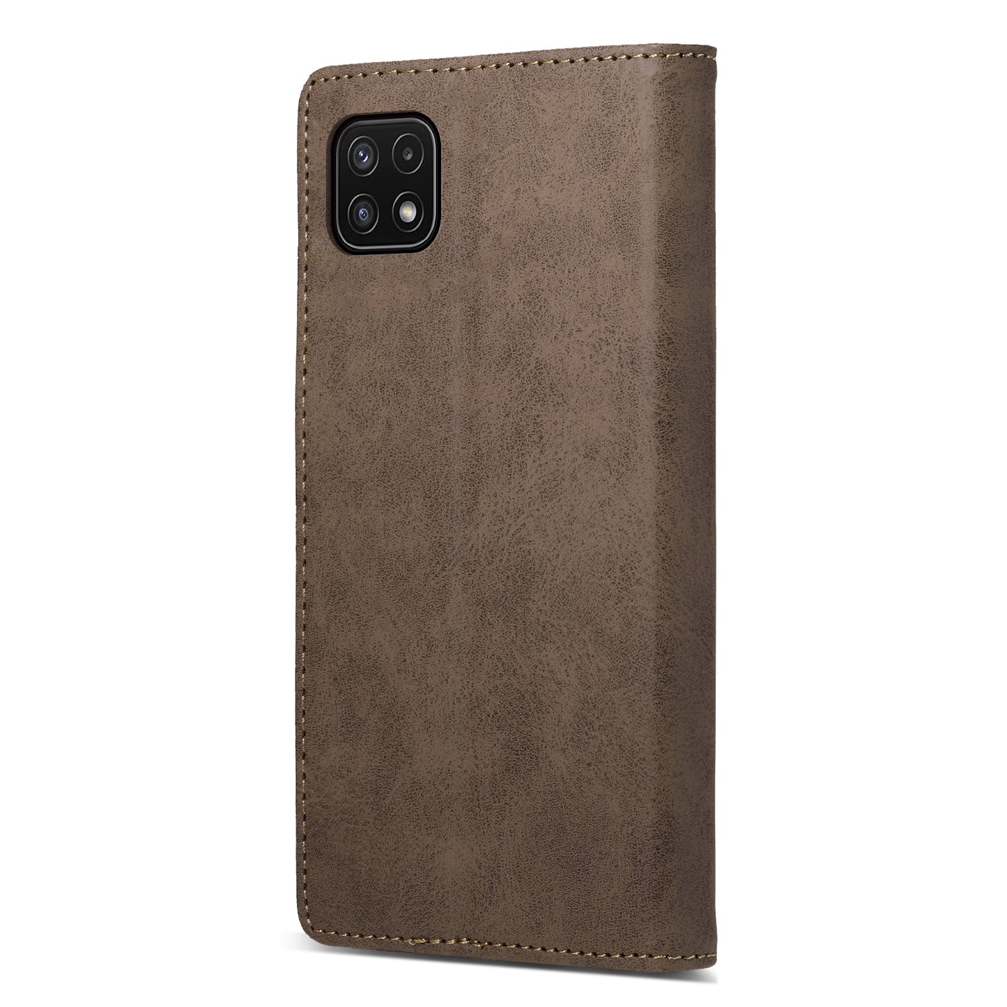 DF-05 For Samsung Galaxy A22 5G (EU Version) RFID Blocking Phone Case Leather Wallet Stand Anti-drop Cover