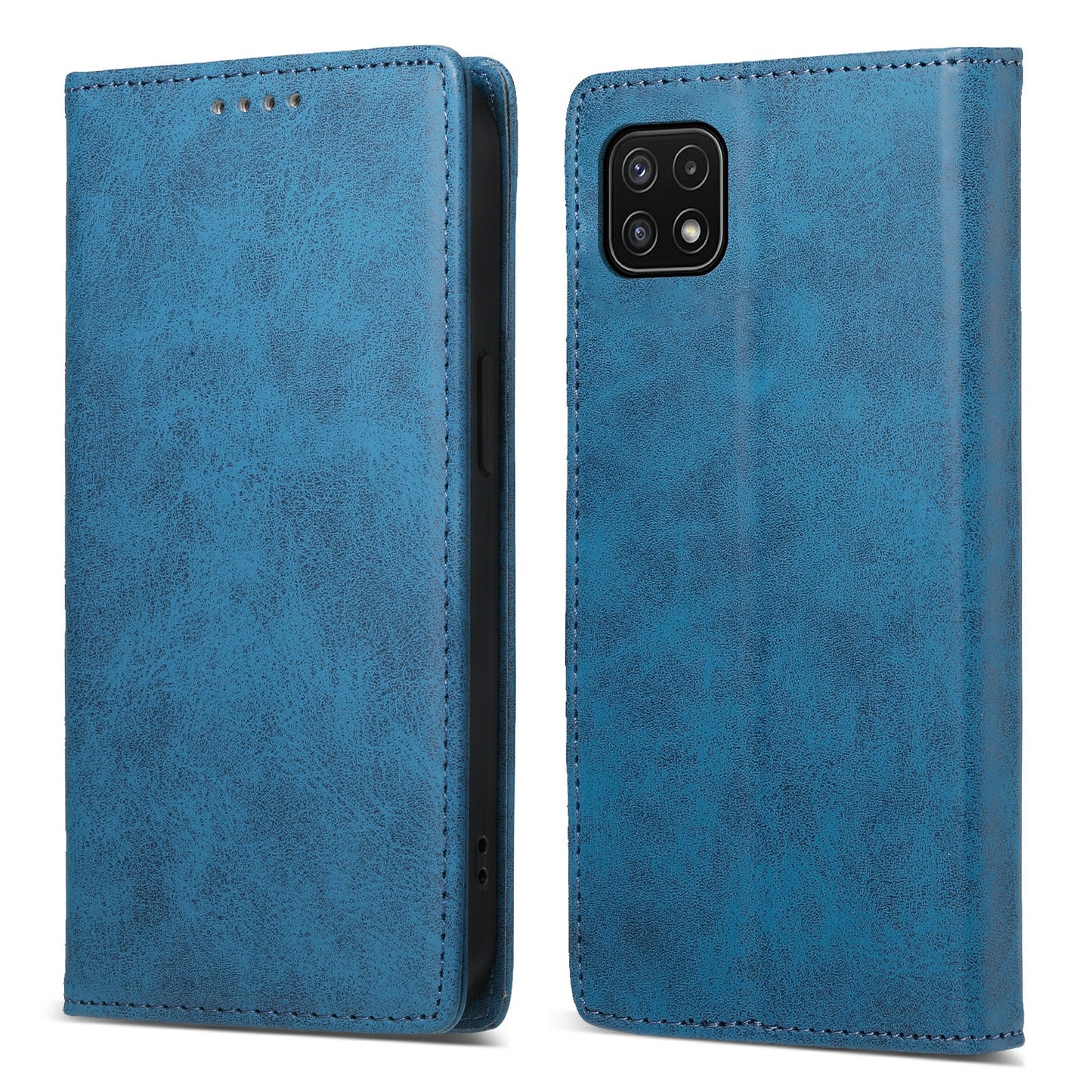 DF-05 For Samsung Galaxy A22 5G (EU Version) RFID Blocking Phone Case Leather Wallet Stand Anti-drop Cover