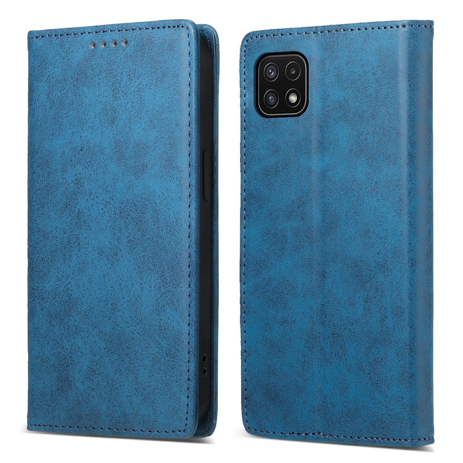 DF-05 For Samsung Galaxy A22 5G (EU Version) RFID Blocking Phone Case Leather Wallet Stand Anti-drop Cover