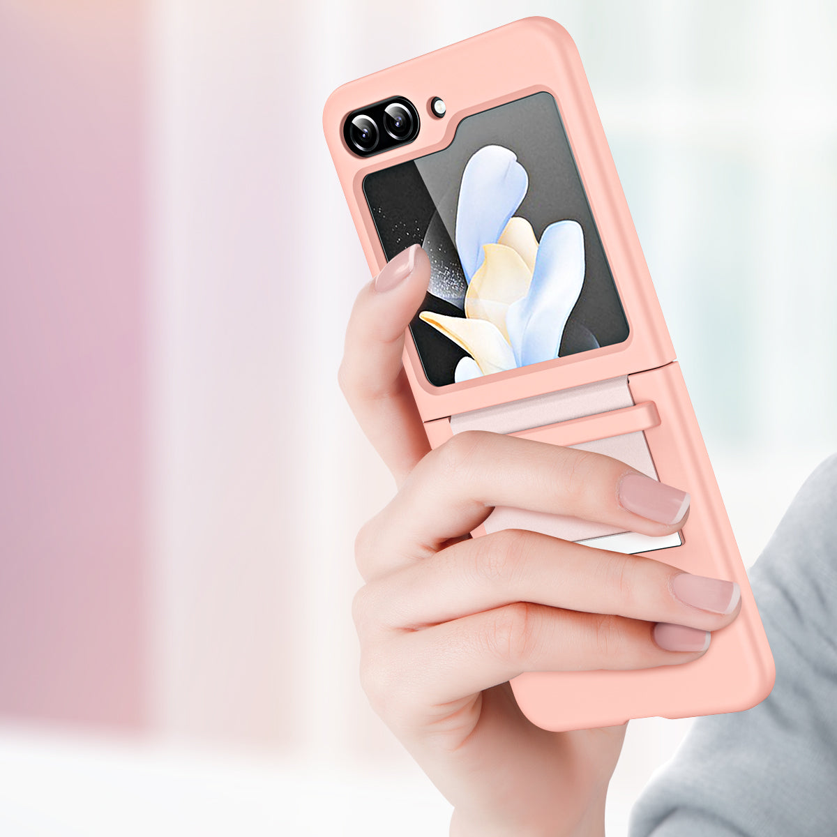 For Samsung Galaxy Z Flip5 5G Hard PC Phone Case Retractable Strap Hinge Protection Phone Cover