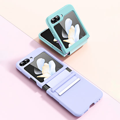 For Samsung Galaxy Z Flip5 5G Hard PC Phone Case Retractable Strap Hinge Protection Phone Cover