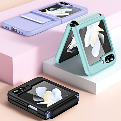 For Samsung Galaxy Z Flip5 5G Hard PC Phone Case Retractable Strap Hinge Protection Phone Cover