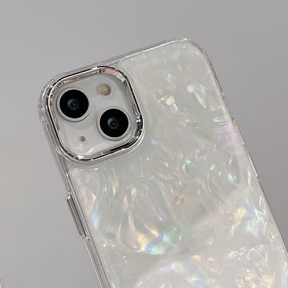 For iPhone 13 Phone Case Electroplating Fancy Colorful Shell Texture Acrylic+TPU Phone Cover