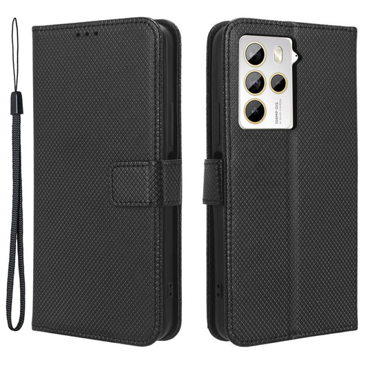 For HTC U23 Pro 5G Anti-Scratch Cover Wallet Shockproof Diamond Texture PU Leather Stand Case