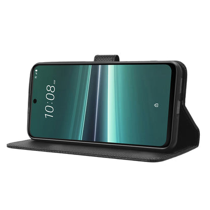 For HTC U23 Pro 5G Anti-Scratch Cover Wallet Shockproof Diamond Texture PU Leather Stand Case