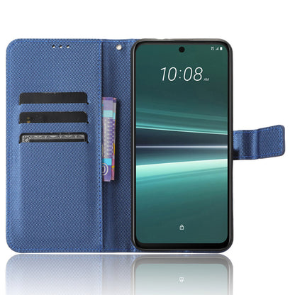 For HTC U23 Pro 5G Anti-Scratch Cover Wallet Shockproof Diamond Texture PU Leather Stand Case